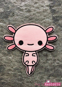 NEW! Premium Stitched Axolotl Friend Iron-On Patch
